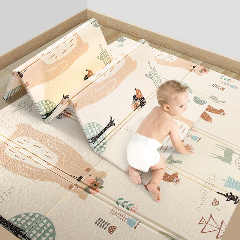Child Carpet Foldable Baby Play Mat XPE Foam Children's Mats Thickened Infant Soft Crawling Pad Educational Kids Rug with Bag | Игрушки и