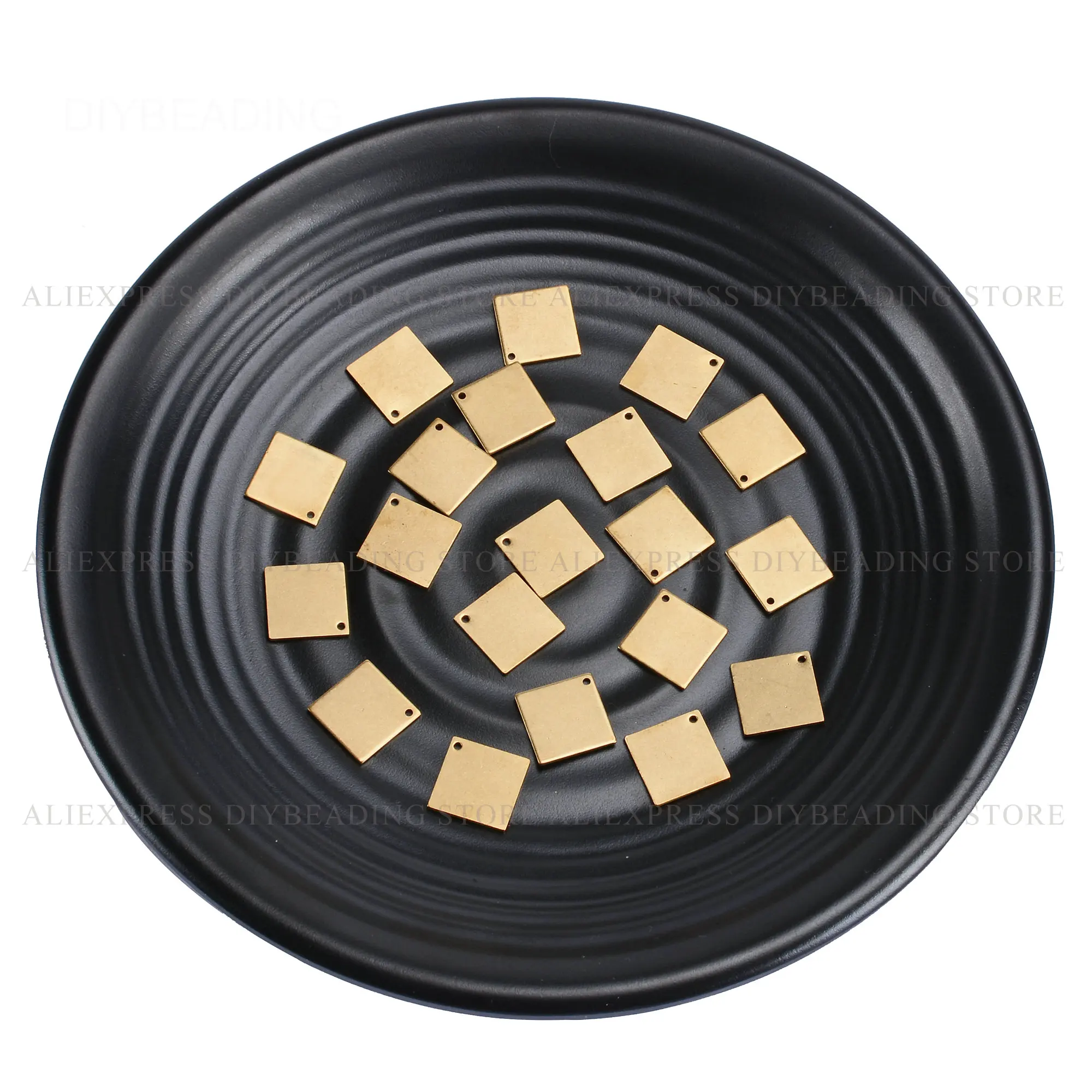 

10-500 Pcs Brass Blank Stamping Tag Lots Wholesale Plain Square Geometric Metal Finding for Earrings Necklace Making (12mm)