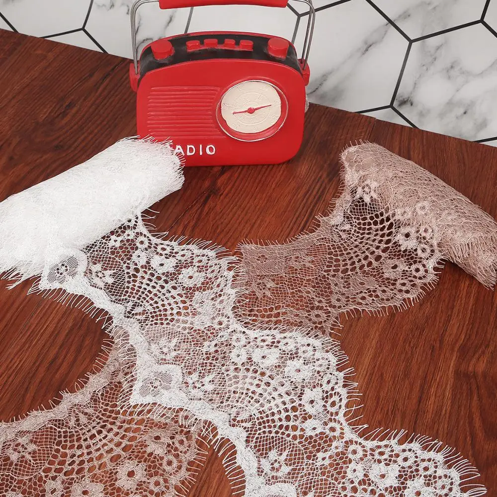 DIY 레이스 패브릭 웨빙 자수 리본 3 야드 9.5cm, 여성용 DIY 천 커튼 홈 장식 액세서리