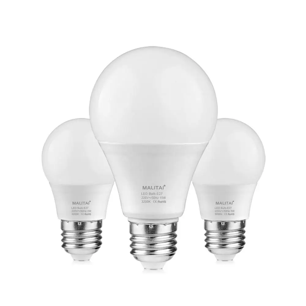 

E27 LED Lamp 5W 7W 9W 12W 15W 220V LED Light Bulb Smart IC Real Power Energy Saving Bulbs For Living Room Bedroom Home Lighting