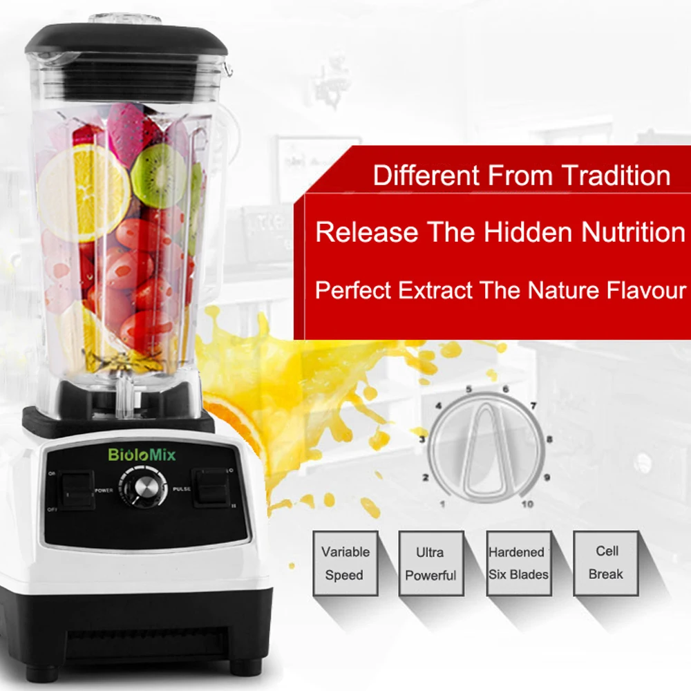 

Hot Heavy Duty Commercial Grade Blender Mixer Juicer High Power Food Processor Ice Smoothie Fruit Blender Kitchen Smoothie Machi