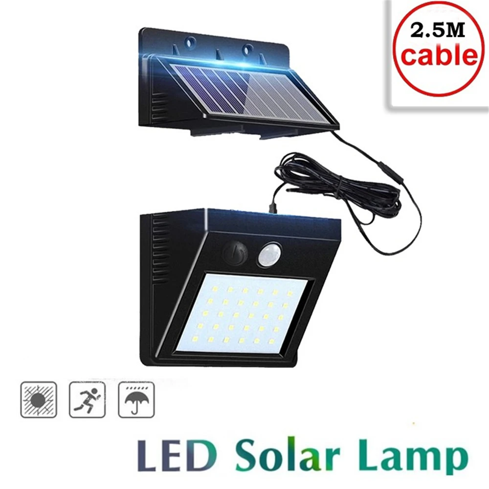 

PIR Motion Sensor Solar Lights 30 LEDs Outdoor Separable Light for Garden Security Waterproof Wireless Wall Lamp indoor home sec