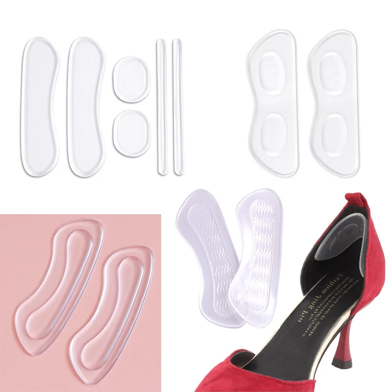 6Pcs Silicone Insoles For Shoes Anti Slip Gel Pads Foot Care Protector Heel Rubbing Cushion Pads Shoes Insoles Insert