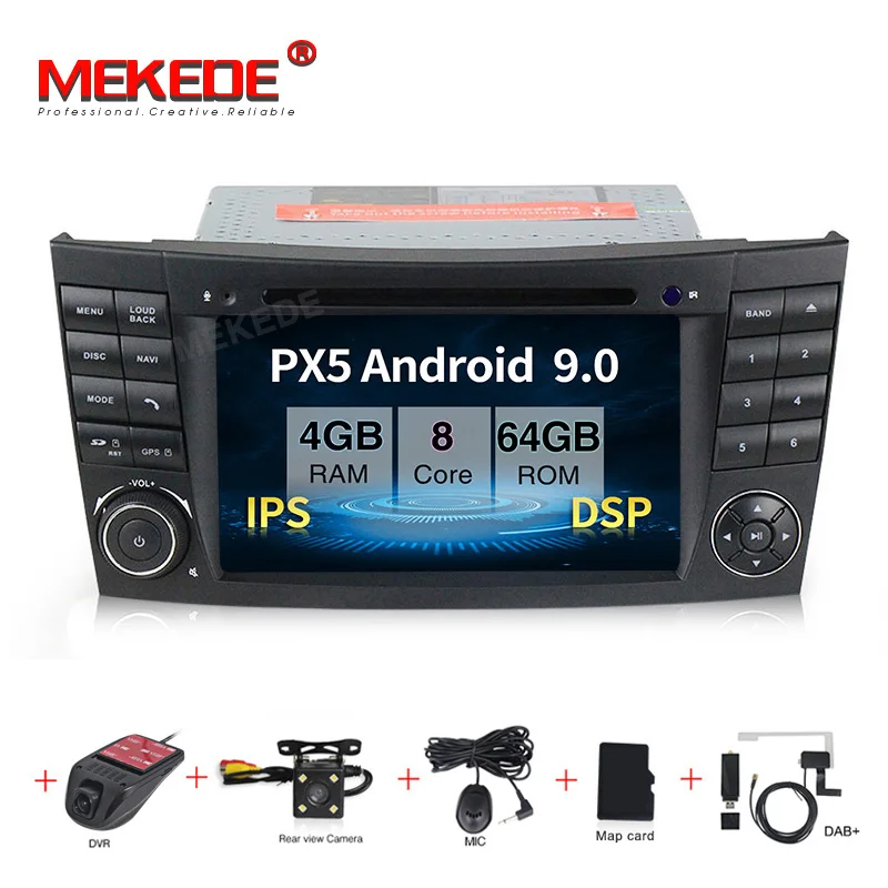 MEKEDE Android 9,0 ips DSP сенсорный автомобильный dvd-плеер с экраном для Mercedes Benz E-Class W211 E200 E220 E300 E350 четырехъядерный Wifi радио