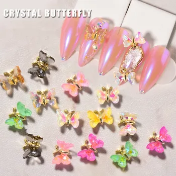 

Butterfly manicure jewelry diamond ornaments new super flash rhinestone nail decoration explosion models handmade 3D decoration