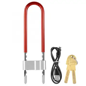 

Aluminium Alloy smart Fingerprint Door Lock USB Charge U Type Padlock for Bike Office Warehouse