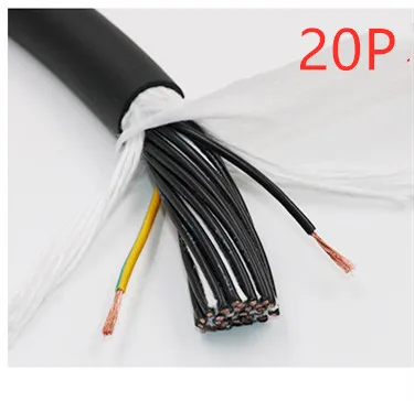 20C 22AWG 100M 22AWG/20AWG/18AWG 10/12/14/16 core Транспортировочная лента кабель 5 м гибкий провод с ПВХ-изоляцией TRVV устойчивость к изгибу коррозионно-стойкие медный провод - Цвет: 20C 22AWG 100M