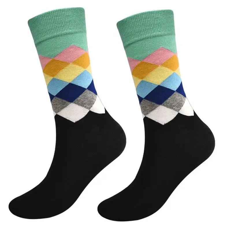 1 пара новых мужских носков, хлопковые цветные мягкие зимние осенние носки для мужчин, удобные носки