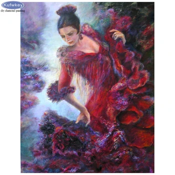 

Full Square round stones European woman dance Diamond Painting DIY Diamond Embroidery 5D Rhinestones painting mosaic kit