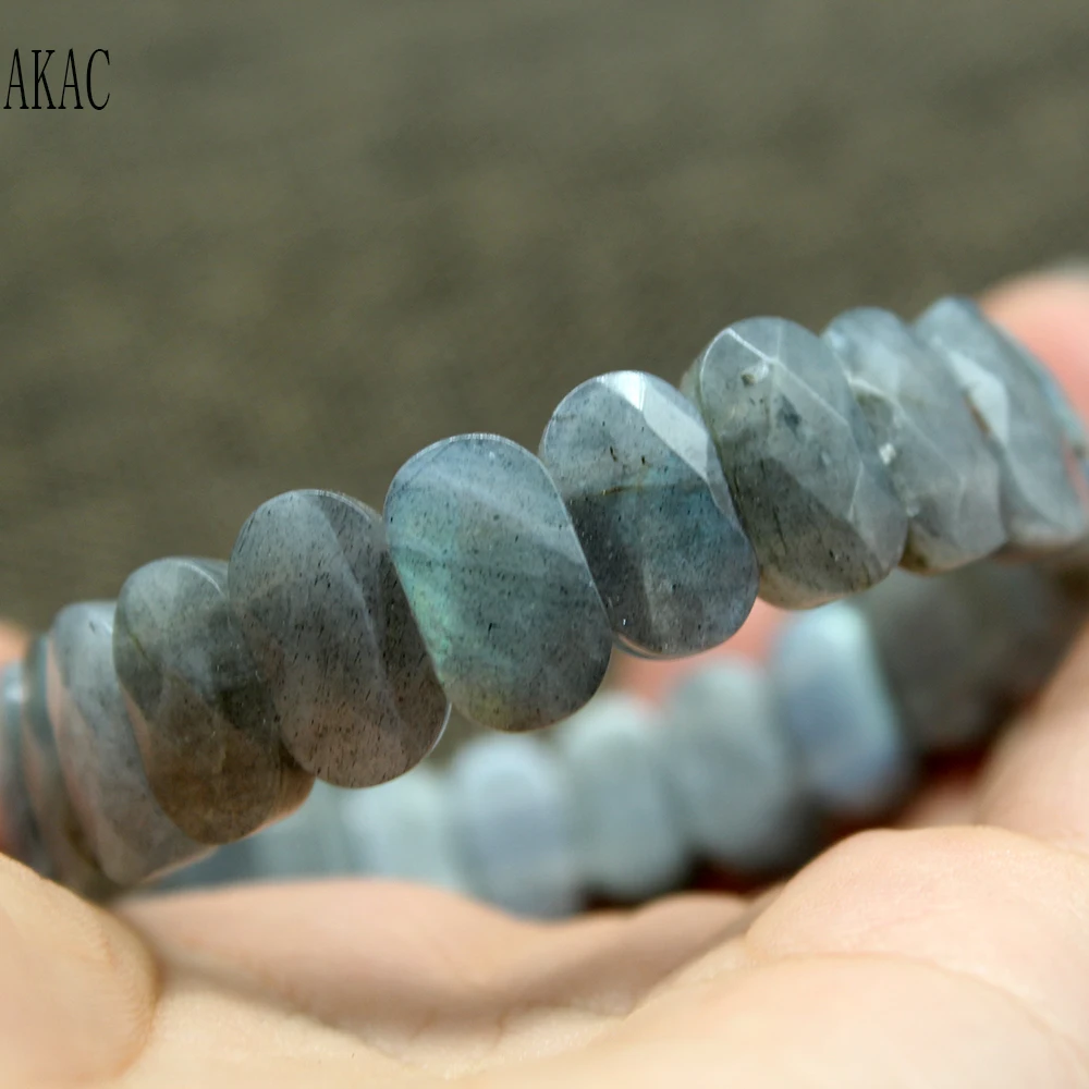 

Free shipping AKAC approx8*14mm natural labradorite faceted bangle bracelet