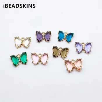 

New arrival! 15x19mm 50pcs Crystal/Copper Butterfly Shape Charm for Hand Made Earrings DIY parts,Jewelry Findings & Components