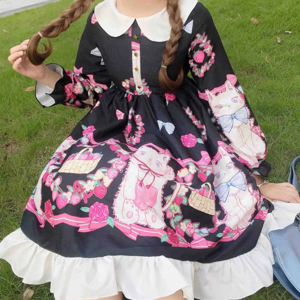 Оригинальный Kawaii японский Лолита платье Мягкая сестра ретро кукла воротник