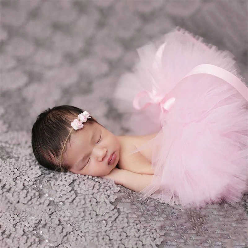 Newborn Baby Tulle Tutu Skirt Photography Props Bowknot Infant