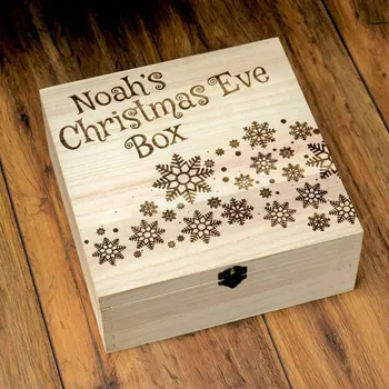 

Wooden Christmas Eve Box And Topper Xmas Tree Gift Memory Box Christmas gift storage box Jewelry cosmetic organizer