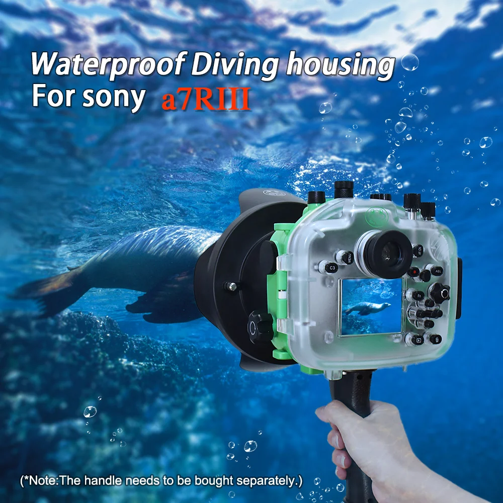 130Ft/40M Custodia Impermeabile Per Fotocamera Subacquea Custodia Subacquea Per Sony A7 Iii A7R Iii A7M3 Con Porta Dome Da 6 "E Impugnatura A Pistola