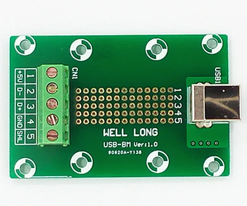 Тип usb B со штекера на гнездо коммутационная плата