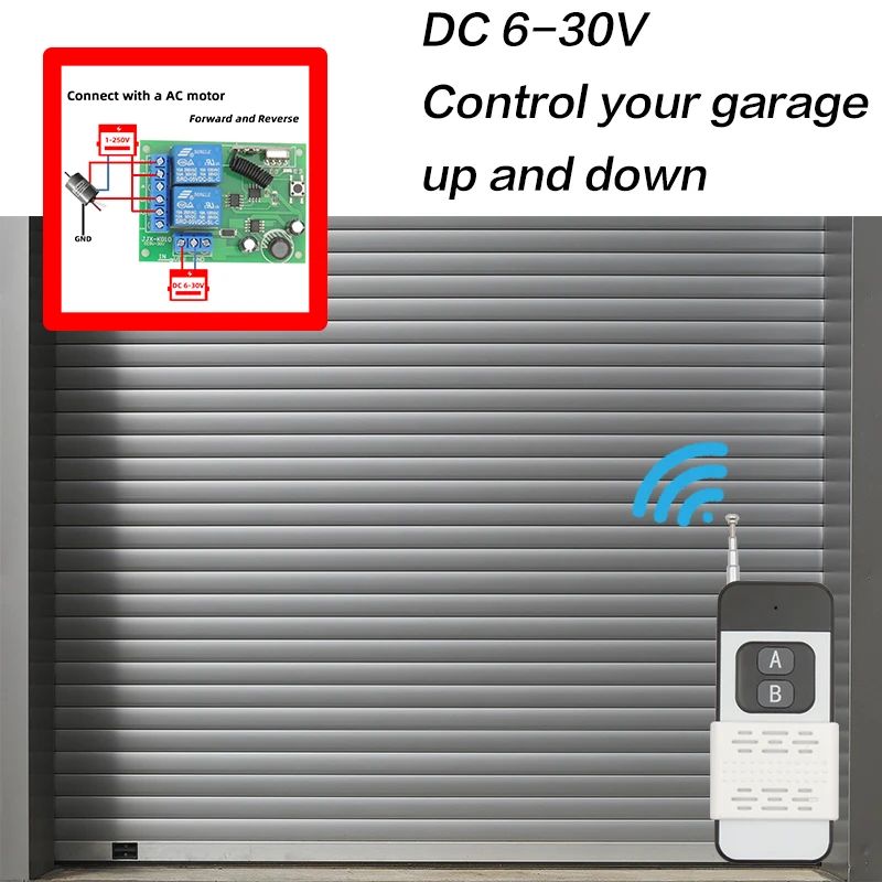interruptor de controle remoto sem fio modulo receptor rf dc transmissor motor garagem 02