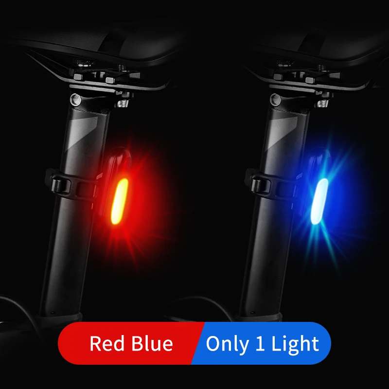 Red Blue Светодиодная подсветка на велосипед задний USB Перезаряжаемые красный белого и синего цвета подсветка для велосипеда, Велоспорт принадлежности лампа сигнальный задний фонарь свет для велосипед велосипеды - Цвет: Red Blue