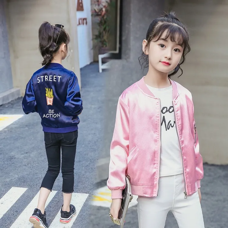 

Childrenswear GIRL'S Coat Spring And Autumn 2019 New Style Korean-style Big Boy Tops Kids' Jacket Baseball Uniform Long Sleeve F