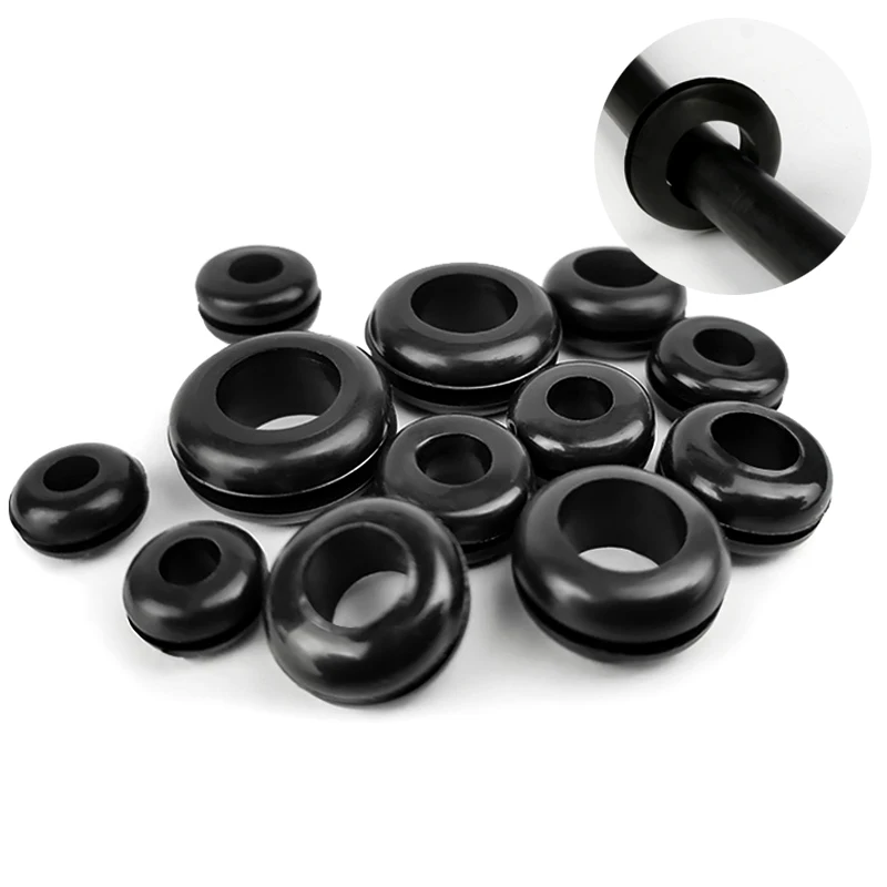 Rubber Grommet Kit Rubber Grommet Double-sided Protect Rubber Grommets Ring 4 5 6 8 9 10 12 14 16mm Non-toxic Odorless 10/50pcs