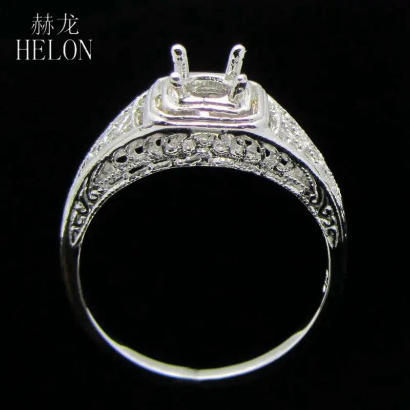 HELON, 5 мм, круглая огранка, Стерлинговое Серебро, 925, Винтаж, обручение, гравировка, полукрепление, кольцо, установка, потрясающие, необычные, Женские Ювелирные изделия