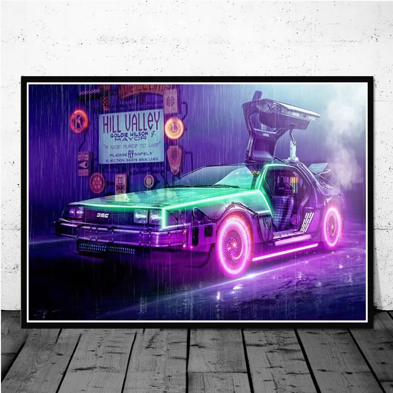 Back-to-the-Future-Movie-Classic-Cool-Car-Poster-And-Prints-Wall-Art-Canvas-Painting-Vintage (5)
