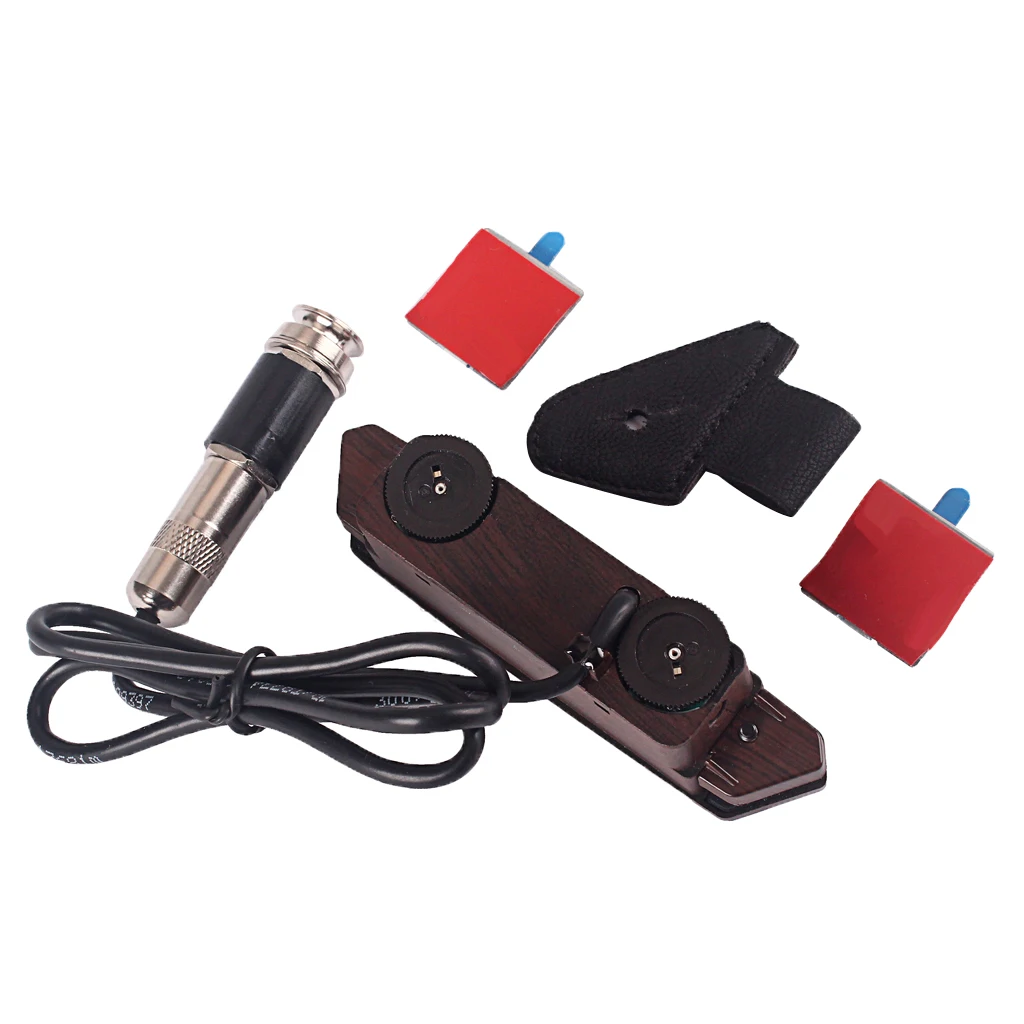 

Acoustic Guitar Soundhole Transducer Pickup Preamp with Endpin Plug