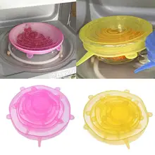 6 шт многоразовые закуски прокладывания проводки Para Alimentos крышки растягивающиеся из силикона для остальных Еда сохраняющий свежесть крышка стрейч