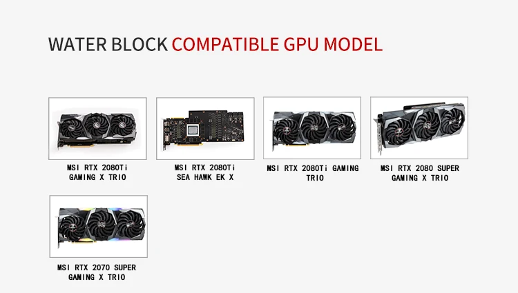 Курган водного блока использовать для MSI RTX2080TI GAMING X TRIO/полное покрытие GPU Блок/Поддержка Backplate 5 в 3PIN заголовок RGB