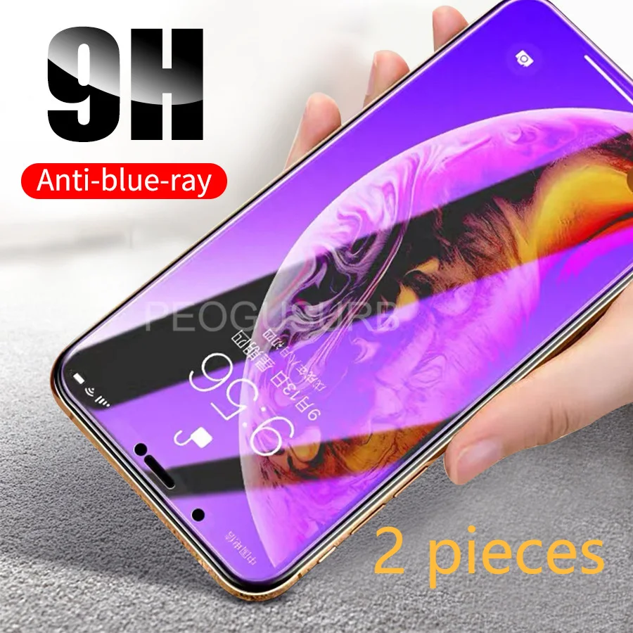9H Anti Blue Light Tempered Glass For iPhone 12 Pro Max Screen Protector For iPhone 12 mini 11 Pro XS Max XR X 8 7 6 6s Plus SE