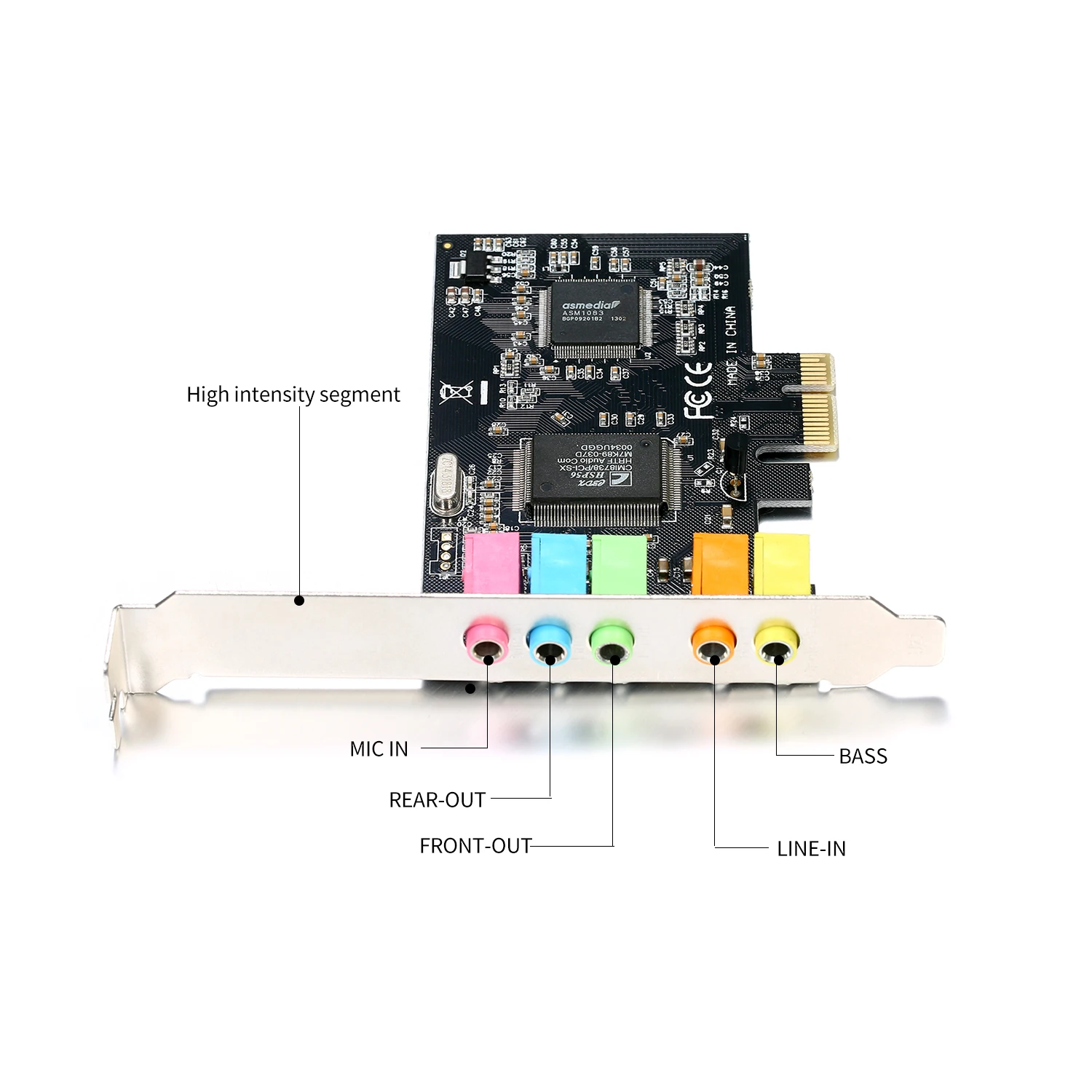 PCI Express x1 PCI-E 5.1ch CMI8738 чипсет аудио цифровая звуковая карта с/без низкопрофильного кронштейна