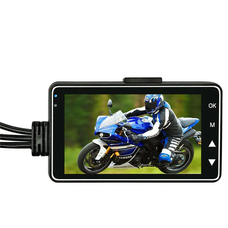 3 двойной мотоцикл Камера спереди и сзади HD MP4 видео Регистраторы Водонепроницаемый 12V Pretty