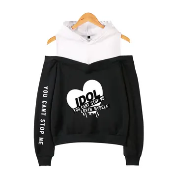 

Hot Sale Fashion Bangtan Hoodie Sweatshirt IDOL You Can't Stop Me Love Myself women's Bangtan Boys Long Sleeve off-shoulder Tops