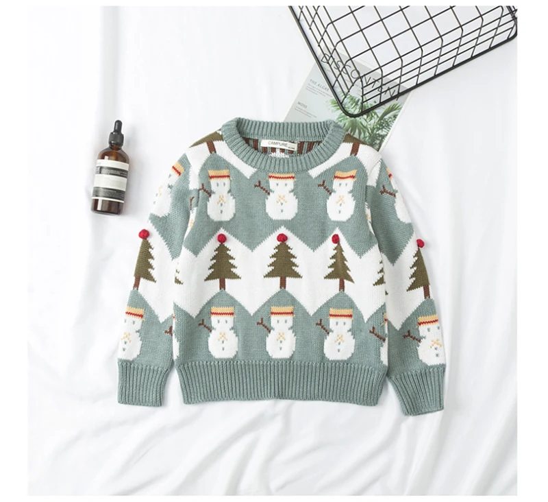 Family Matching Sweater Knitting Snowman Sweaters Christmas Tree Pullover Mom Daughter Son Warm Clothes Two Colors Outwear 2019_11.jpg_.webp