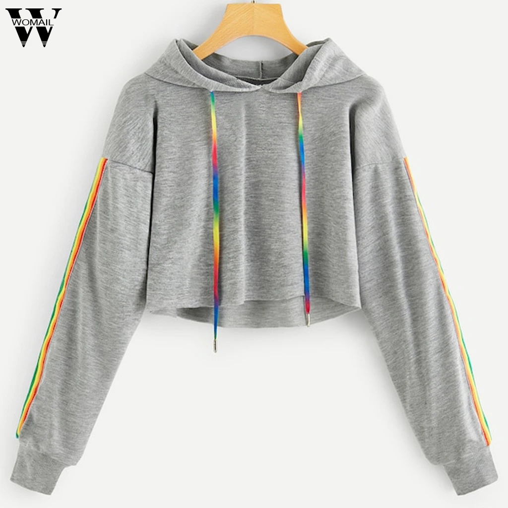 Womail, свитшоты, женские, обычные, одноцветные, на шнуровке, на весну, Sudadera, осенняя толстовка, S-XL