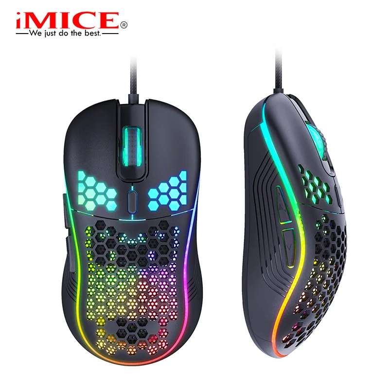 

iMice T98 7200 DPI RGB USB Wired Gaming Mouse Lightweight Honeycomb Shell Ergonomic Mice For Computer Gamer Onboard Memory