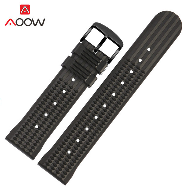 22mm Silicone Sport Strap Diving Waterproof Watchband Men Rubber Replacement Bracelet Watch Band for Seiko 007 Green Blue