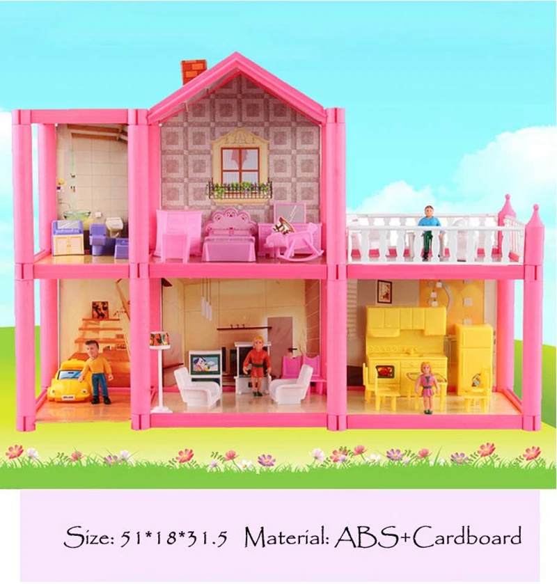 Деревянный сборный Кукольный дом DIY ручной работы дома миниатюрный кукольный домик мебель набор большой светодиодный игрушки для детей Рождественский подарок A080
