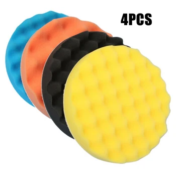 

4Pcs 180mm Waffle Sponge Buffer Polishing Pad Kit For Car Polisher Waxing Set