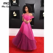  Rose Pink 2021 Strapless Prom Evening Dresses Long 2022 Draped Floor Length Tulle Prom Gown for Women's 