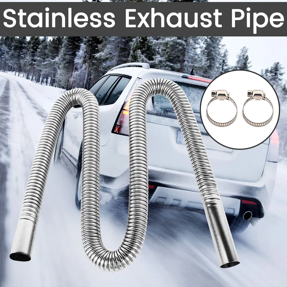 120cm Stainless Steel Car Exhaust Pipe Gas Vent Hose Diesel Heater Exhaust Muffler Pipe for Webasto Eberspacher Heater