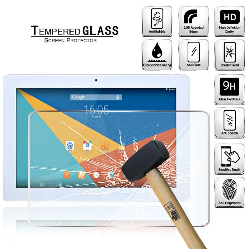 

Tablet Tempered Glass Screen Protector Cover for Teclast X16 Plus Tablet Anti-Fingerprint Anti-Screen Breakage Tempered Film