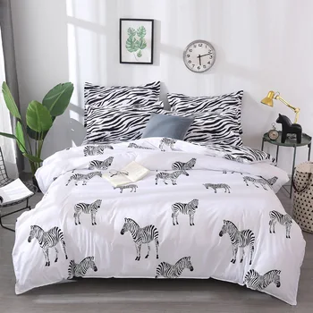 

Bedding Cartoon Animal Printing Quilt Cover Pillow Case Bedspread 4Pcs Set Soft Comfortable Skin-Friendly Home Textile Products