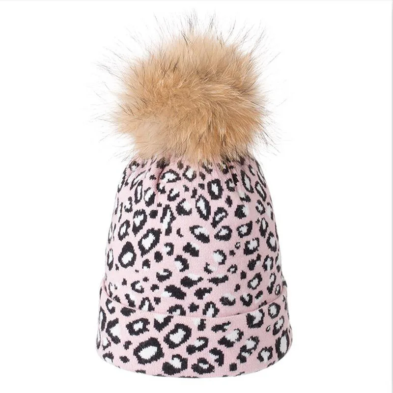 BINGYUANHAOXUAN Winter Hat Raccoon Pom Pom Hat For Women Brand Thick Women Hat Girls Caps Knitted Beanies Women Cap Wholesale