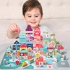 100 Pcs Colour Wooden Toys City Traffic Scenes Geometric Shape Assembled Building Blocks Early Educational Toys For Kids ► Photo 2/6