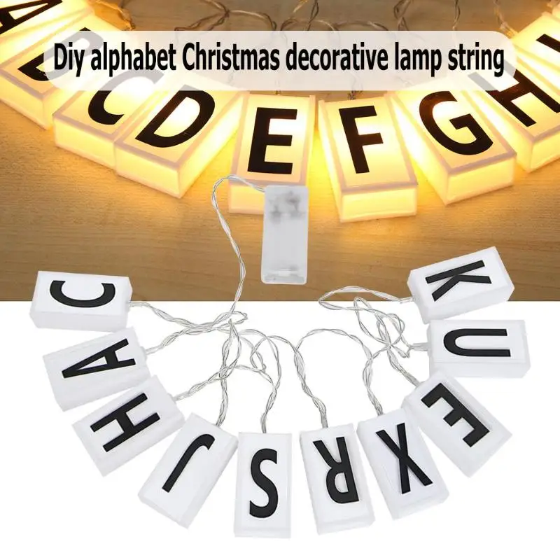 

2m 10 LEDs String Fairy Lights Box DIY Letter Garland Party Rectangular Design Simple and Fashionable Lamp Battery Powered