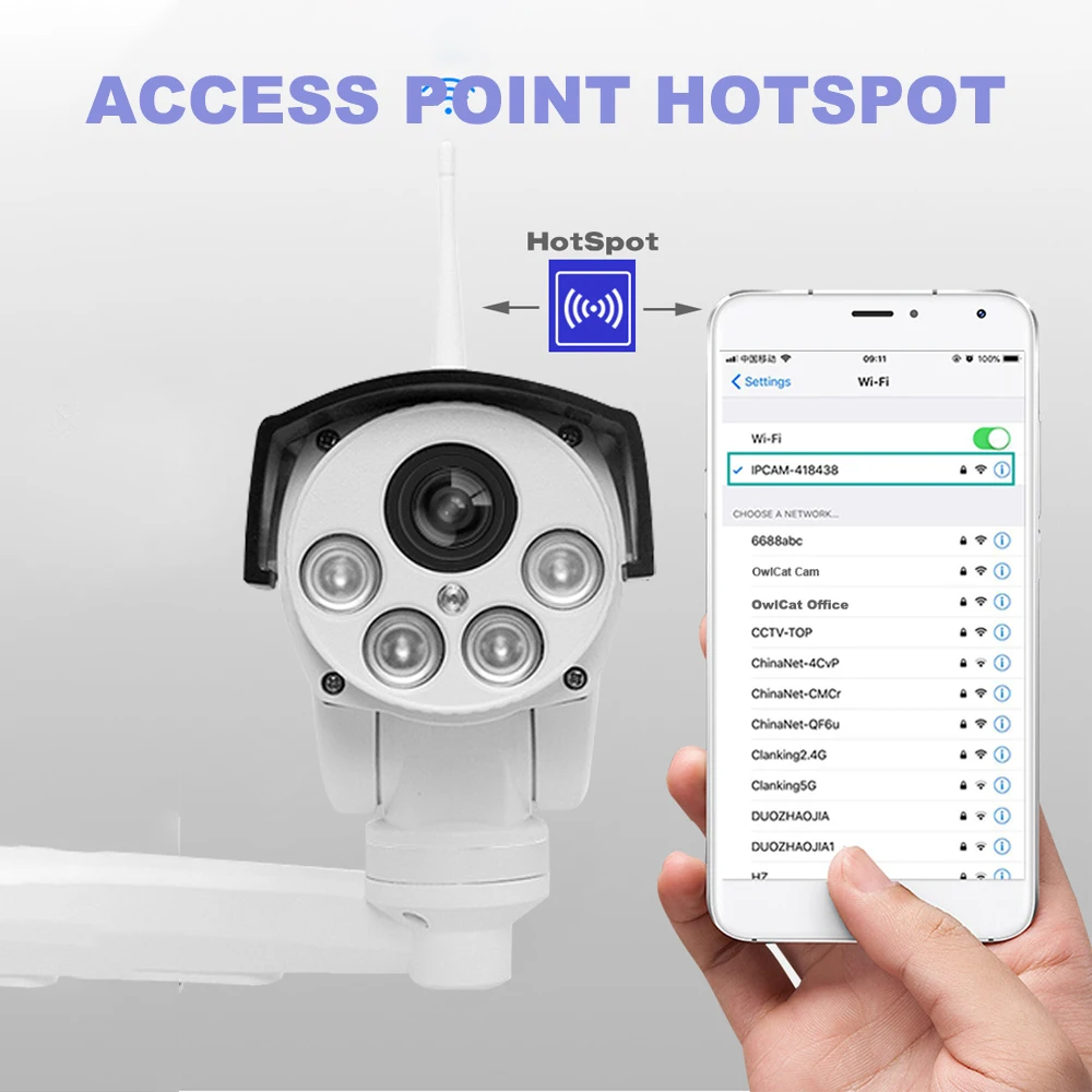 HD Беспроводная PTZ Wifi камера наружная 5X 10X зум панорамирование наклон вращение 2MP 5MP