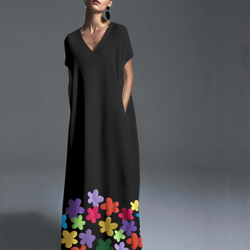 Fanbety женский длинный сарафан с цветочным принтом элегантное платье макси без рукавов с круглым вырезом летнее пляжное платье в стиле бохо дамское вечернее платье