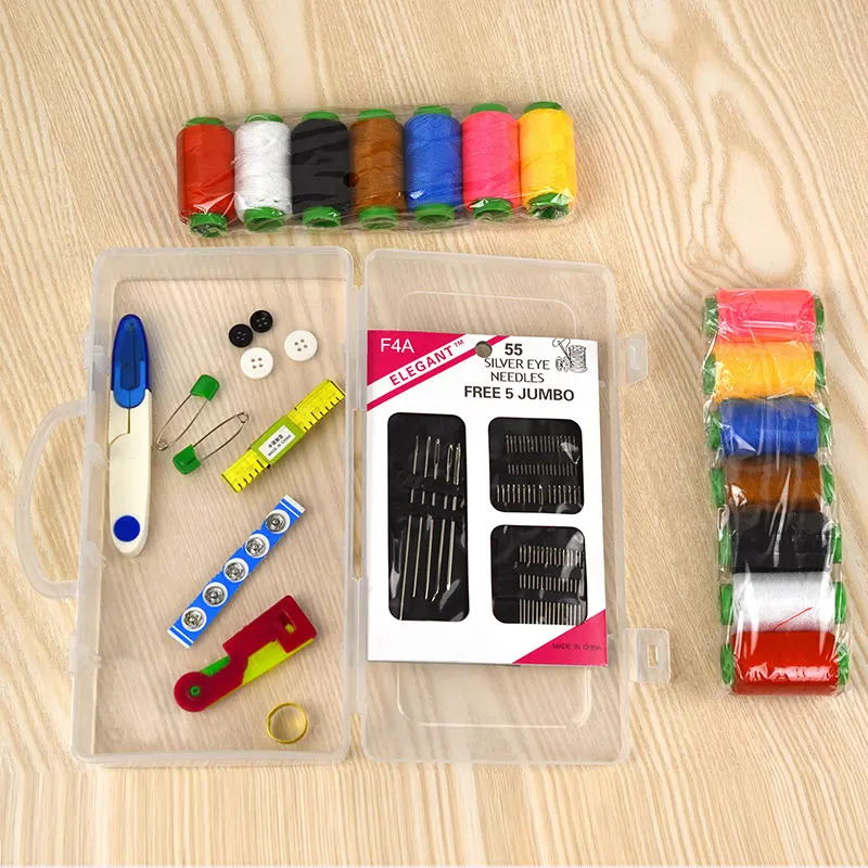 Sewing Box Set Household Large Sewing Thread Roll Portable Scissors
