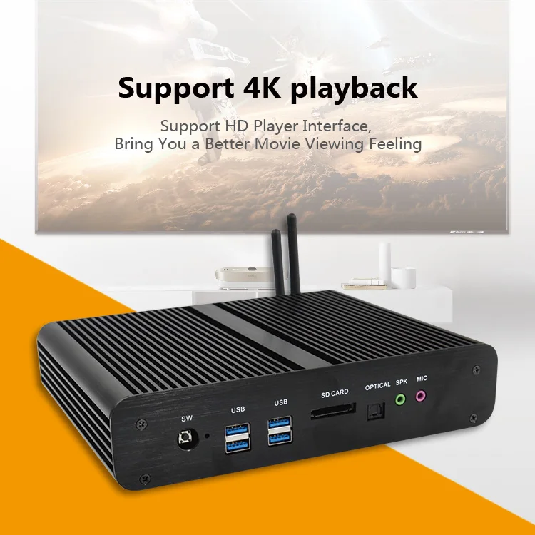 Мини ПК компьютер Intel Core i5-5200U Windows 10 Pro 4G 8G Ram 64G 128G SSD с двойным Wifi двойным HDMI дисплеем без вентилятора